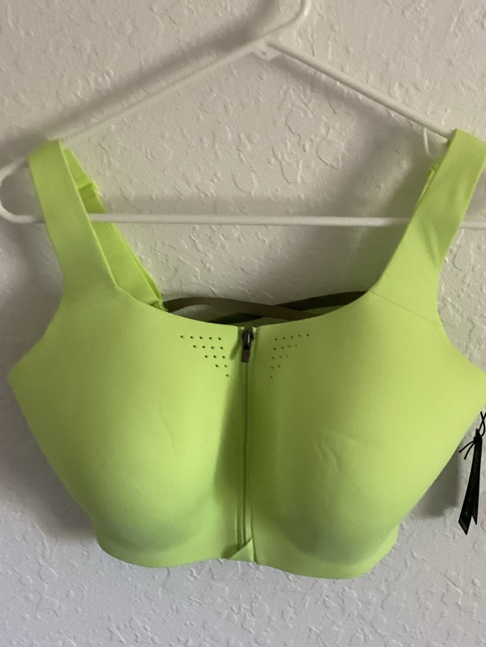 Victoria's Secret Neon Lime Front-Zip Sports Bra with Wide Straps - Picture 2 of 5